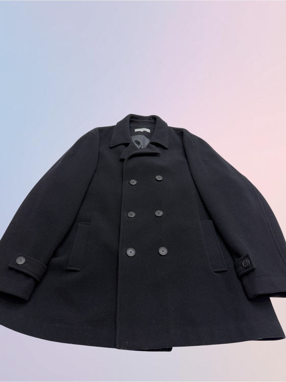 CALVIN KLEIN Women’s XL Black Wool Pea Coat